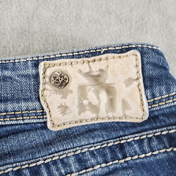 Silver Jeans Womens 25 Blue Denim Flat Front Thick Stitch Suki Capri Preppy - Picture 10 of 12